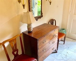 Antique dresser with Chippendale mirror