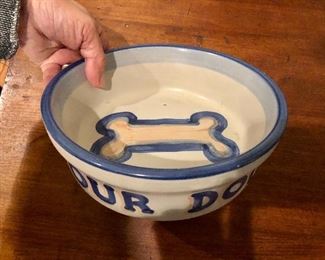 Hand Painted doggie dish M A Hadley