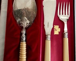 Silverplate serving set