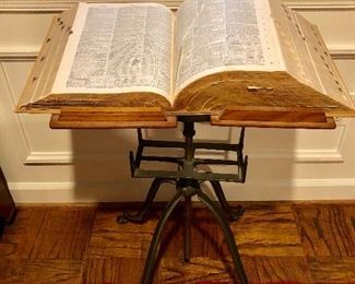 Antique metal dictionary stand