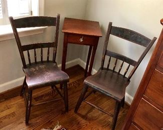 Antique wooden chairs
