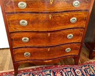 Antique inlay, serpentine dresser