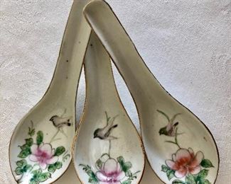 Chinese spoons with birds