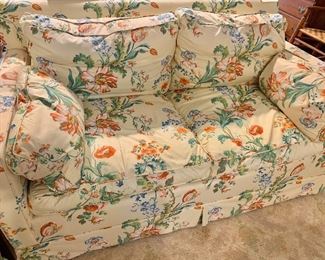 Pair of down stuffed sofas