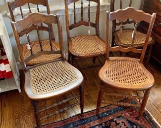 Variety of cane-seated chairs