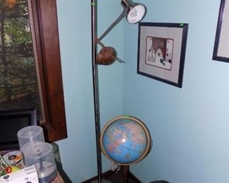 Floor Lamp, Shredder, Globe on a Stand