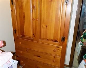Solid Pine Armoire. Have matching Bed side table too!