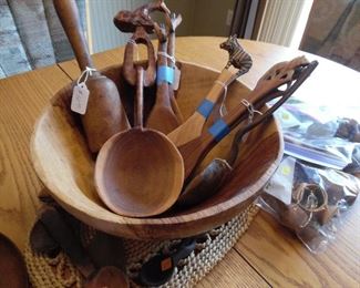 African wood utensils