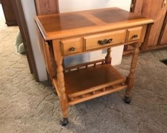 Wood beverage cart