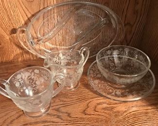 Large Set of Fostoria Depression Glass