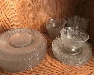 Large Set of Fostoria Depression Glass