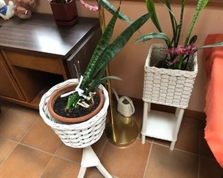 Wicker plant stands