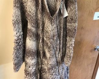 Knit wool dress coat