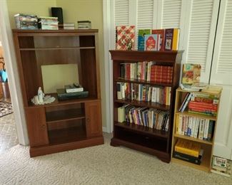 Entertainment Center  - 2 Bookcases & Variety Of Books 