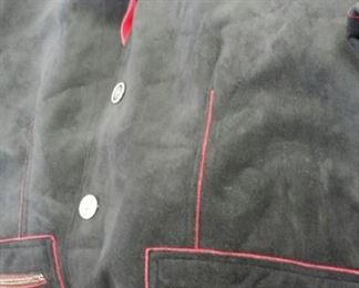 tbs black and red suede button fronted jacket