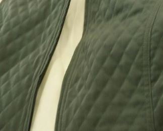 tbs green silk quilted vest