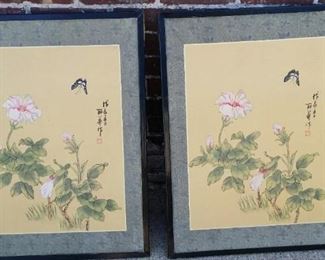 tbs pair Chinese paintings on silk