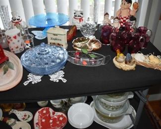 Depression Glassware, Cake Stand, Salt Peppers, Ruby Glass, Big Boy, Pryex