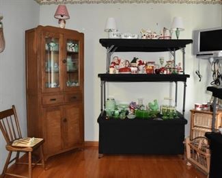 Settlers China Cabinet, Fire King, Vintage Dishes, Glassware