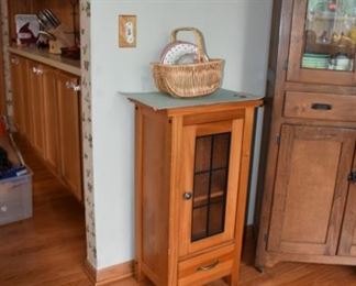 Small Storage Cabinet, Dishes, Measuring Spoons