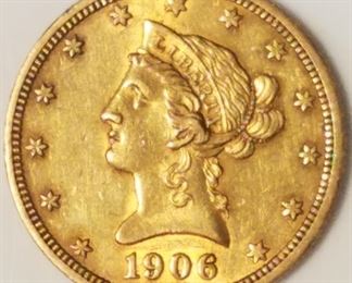 1908 Indian Head Gold $10 Eagle AU53