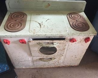 Vintage metal toy stove/oven