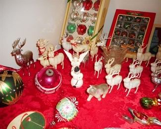 Vintage Celluloid Reindeer, Shiny Brires ( Christopher Radko Box) 