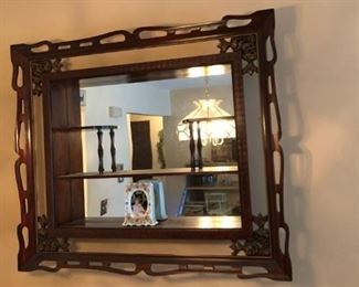 Antique Mirrored Wall Display