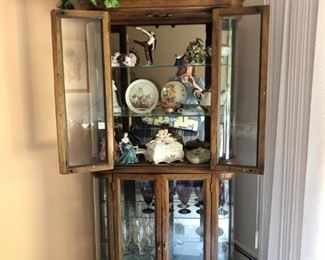 China Hutch Mirrored with Beveled Glass - Collectibles Sold Separately