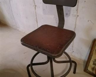 Fantastic Steampunk find! 1950's Industrial swivel chair. Sturdy and has the perfect look!