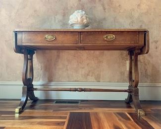 Baker Furniture  Drop Leaf Console Table with Lyre Base