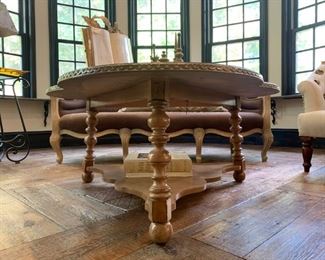 Carved Edge Clover Cocktail Table