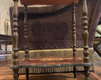 Italian Inlaid Two Tier Accent Table