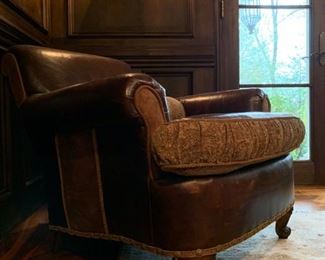 Mixed Media Leather Club Chair