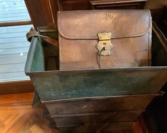 Vintage Leather Briefcase with Key