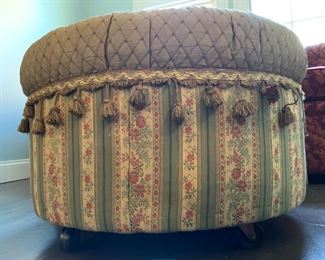 Quilted and Tasseled Ottoman