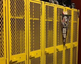 Wire Front Lockers, Four Doors Each Set, Two Sets