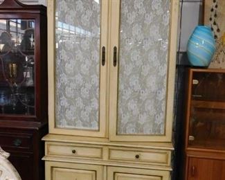 French Provincial Lighted china cabinet 