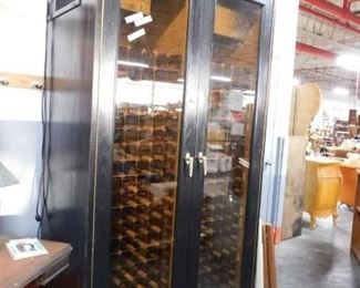Vinotemp 89"tall 450+ wine bottle Solid matte black wood 2 compressor Wine cooler used only 3 years Brand New retail 2019 $8000 to $10,000 