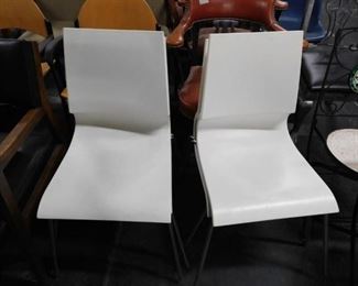 Made in Italy white contemporary stack chairs 