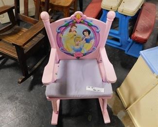 Disney Princess childs pink rocking chair with custom cushion RETIRED  