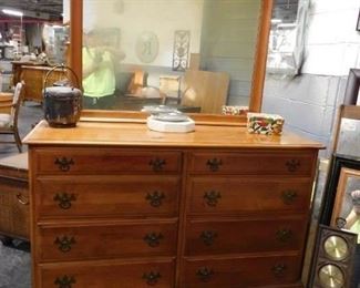 Solid wood 8 drawer dresser with mirror 