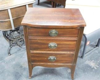 Solid wood 3 drawer end table night stand 