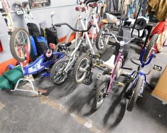 Assorted used bikes 16" Hot Wheels, Transformers, Kent Schwinn etc 