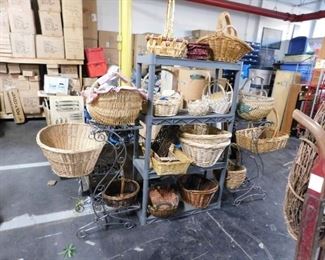 Assorted new & used baskets (racks not for sale) 