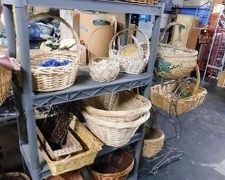 Assorted new & used baskets (racks not for sale) 