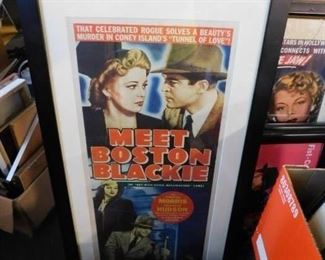 Assorted Boston Blackie framed posters, photos, movie cards etc 