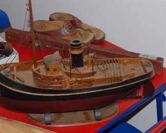 Wooden model tug boat