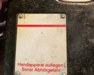 Pair of WW2 German Field phones marked Handapparat Auflegen Sonst Abhorgefahr