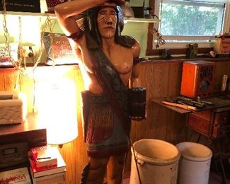 Cigar Store Indian 5' 5 approximately solid wood